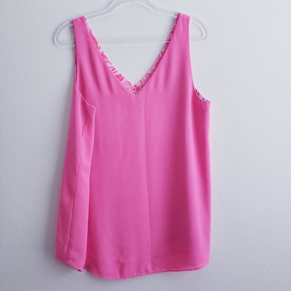 Lilly Pulitzer Reversible Florin Tank Top V-Neckline Blouse - Picture 8 of 11